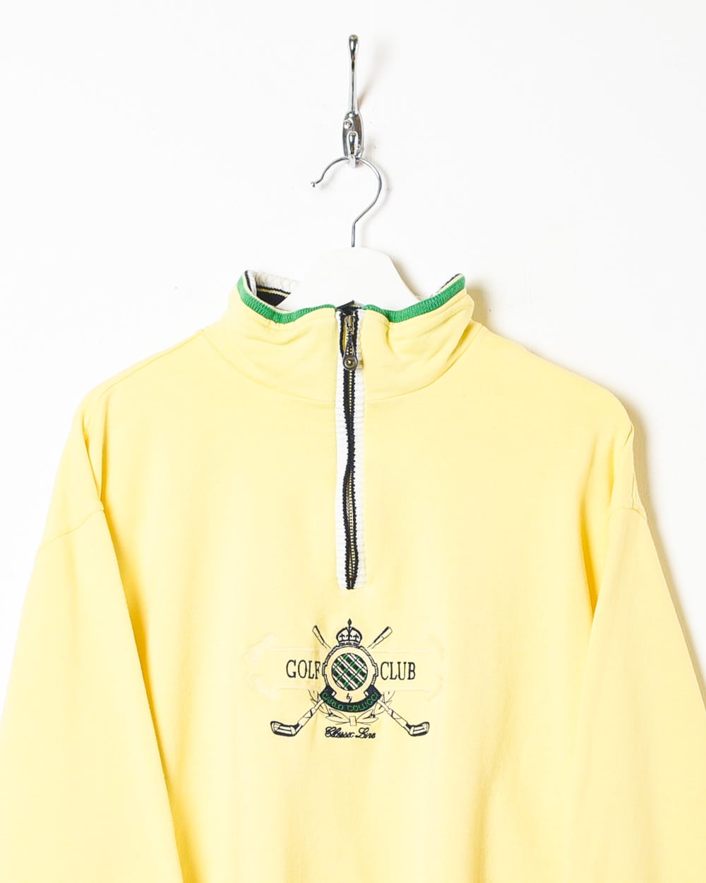 Yellow Carlo Colucci Golf Club 1/4 Zip Sweatshirt - Large