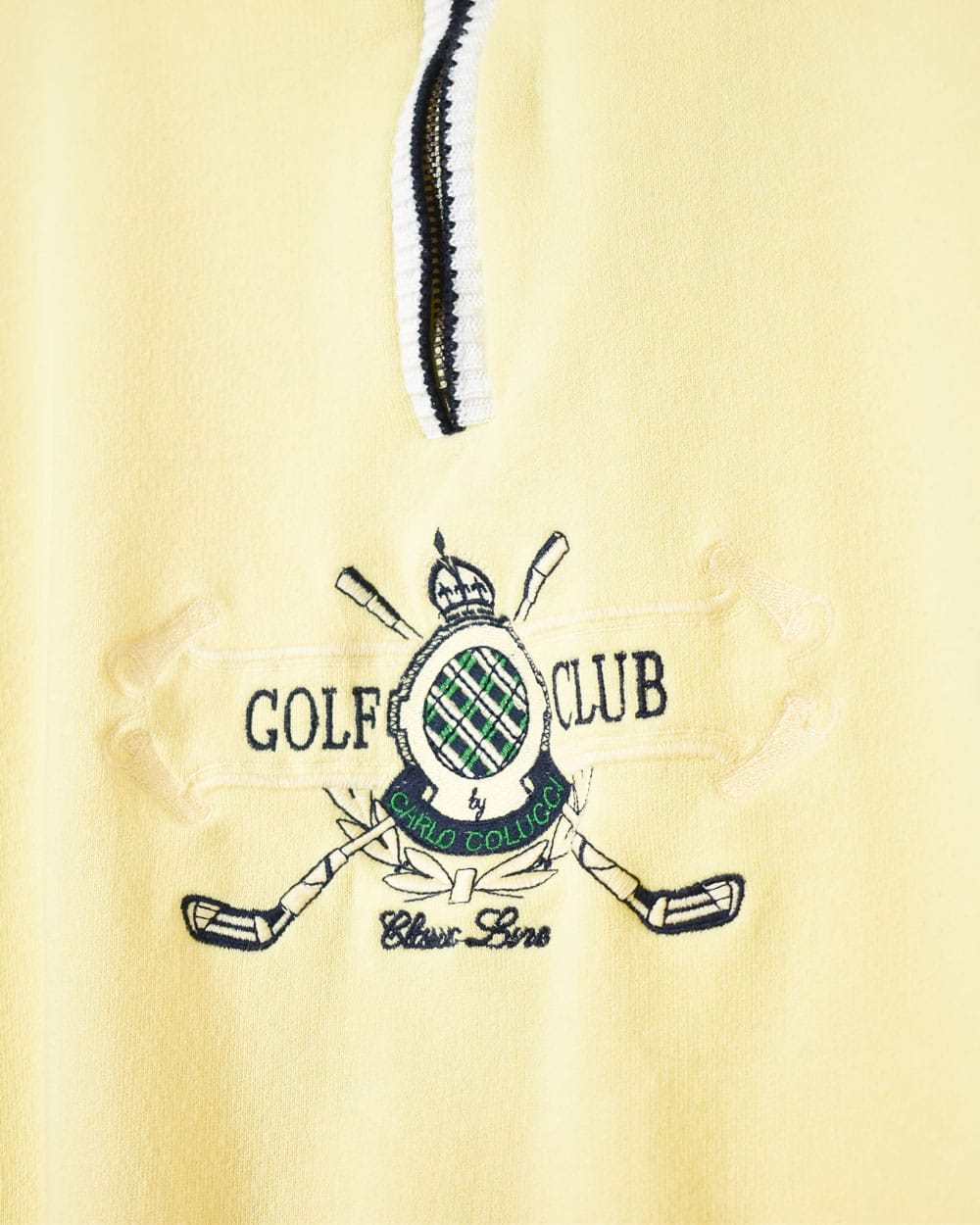 Yellow Carlo Colucci Golf Club 1/4 Zip Sweatshirt - Large