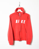 Red Nike Zip-Through Hoodie - Small Women's