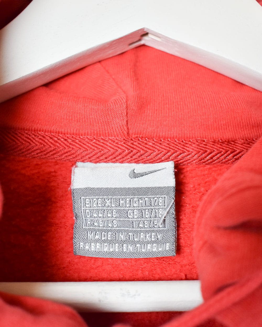 Red Nike Zip-Through Hoodie - Small Women's