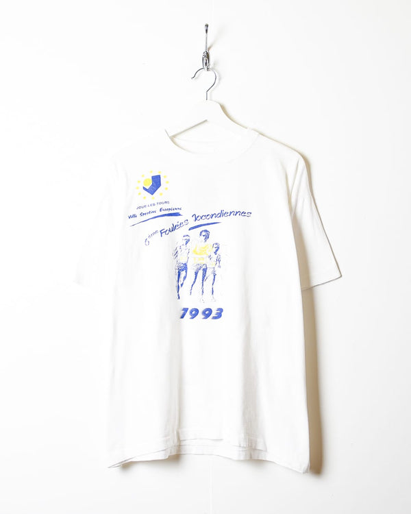 White 1993 European Running Championship Single Stitch T-Shirt - Medium