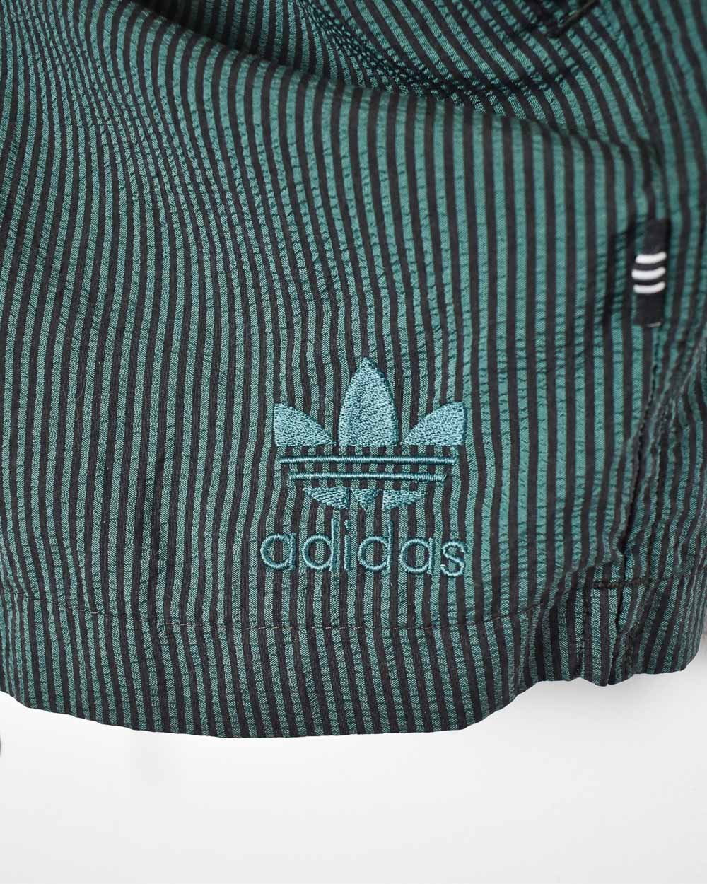 Green Adidas Striped Shorts - Medium