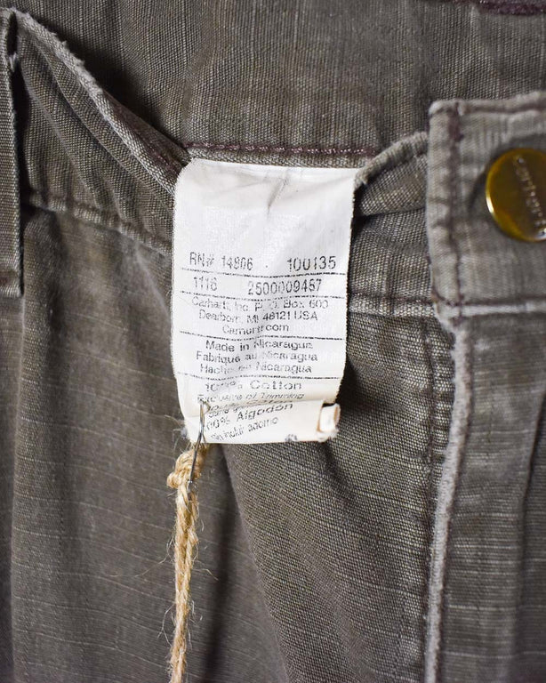 Khaki Carhartt Distressed Double Knee Carpenter Cargo Jeans - W36 L32