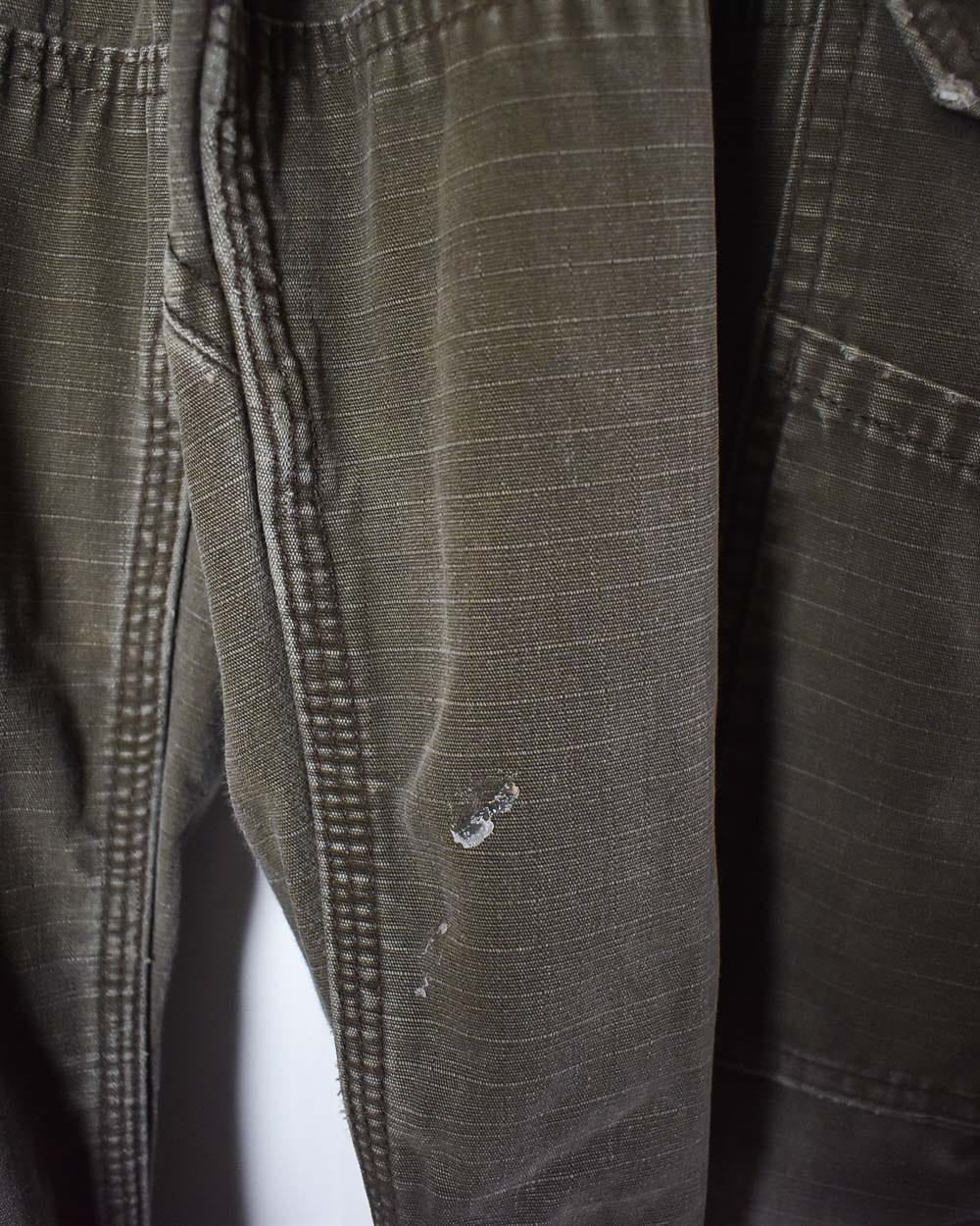 Khaki Carhartt Distressed Double Knee Carpenter Cargo Jeans - W36 L32