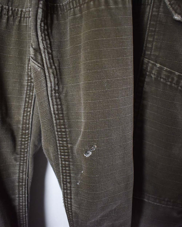 Khaki Carhartt Distressed Double Knee Carpenter Cargo Jeans - W36 L32