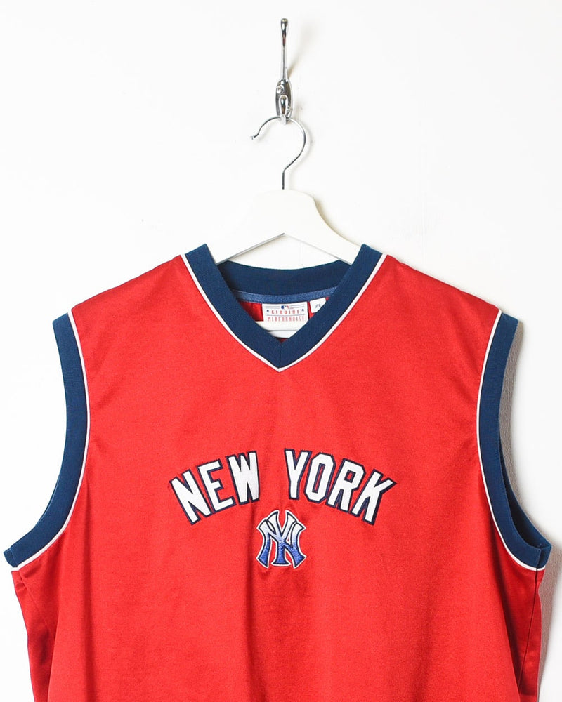 Vintage 10s+ Red MLB New York Yankees Vest - X-Large Polyester