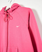 Pink Nike Women's Zip-Through Hoodie - Medium