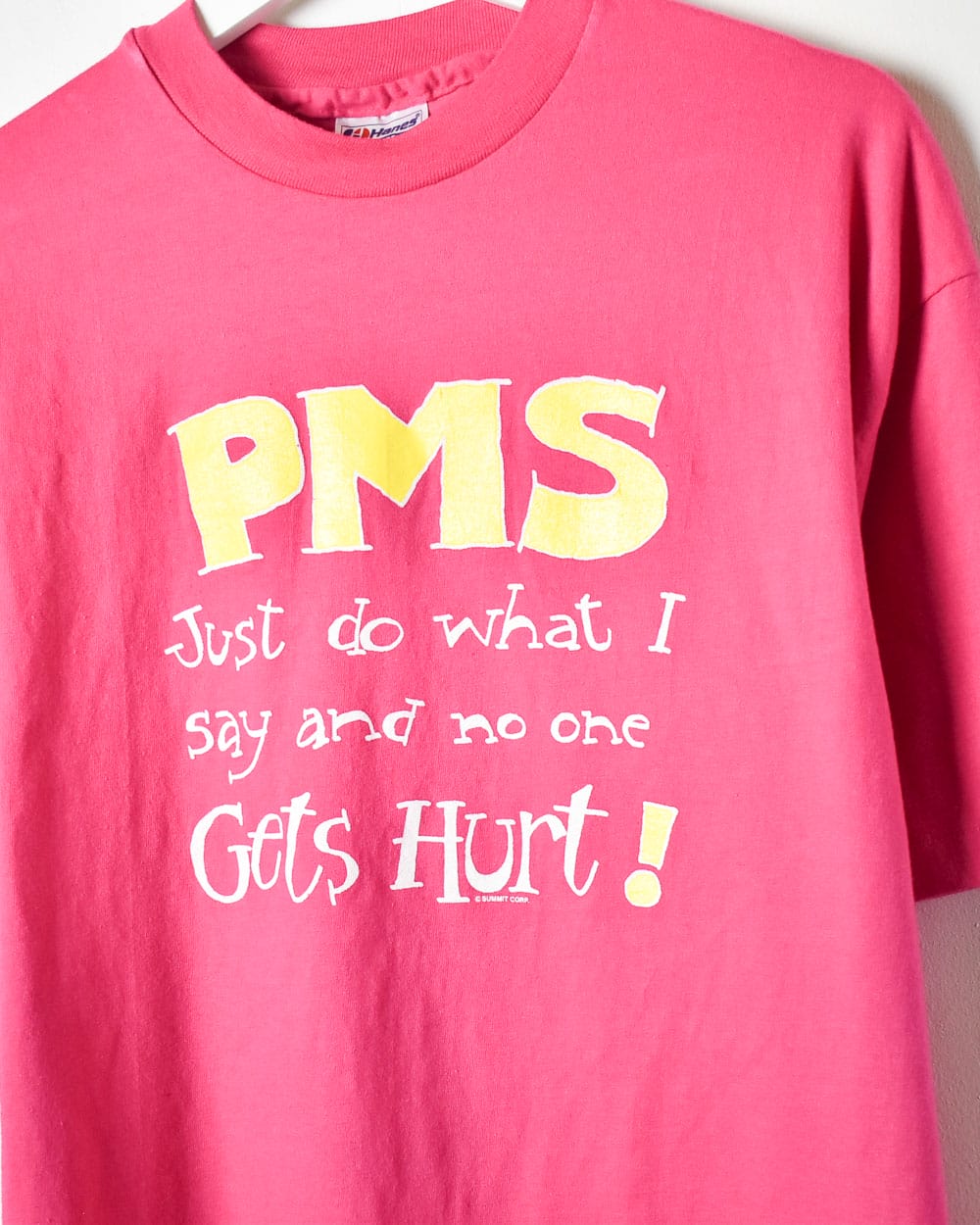 Pink PMS Just Do What I Say And No One Gets Hurt Single Stitch T-Shirt - Large