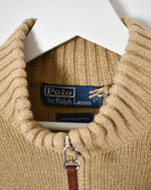 Neutral Ralph Lauren 1/4 Zip Knitted Sweatshirt - Large