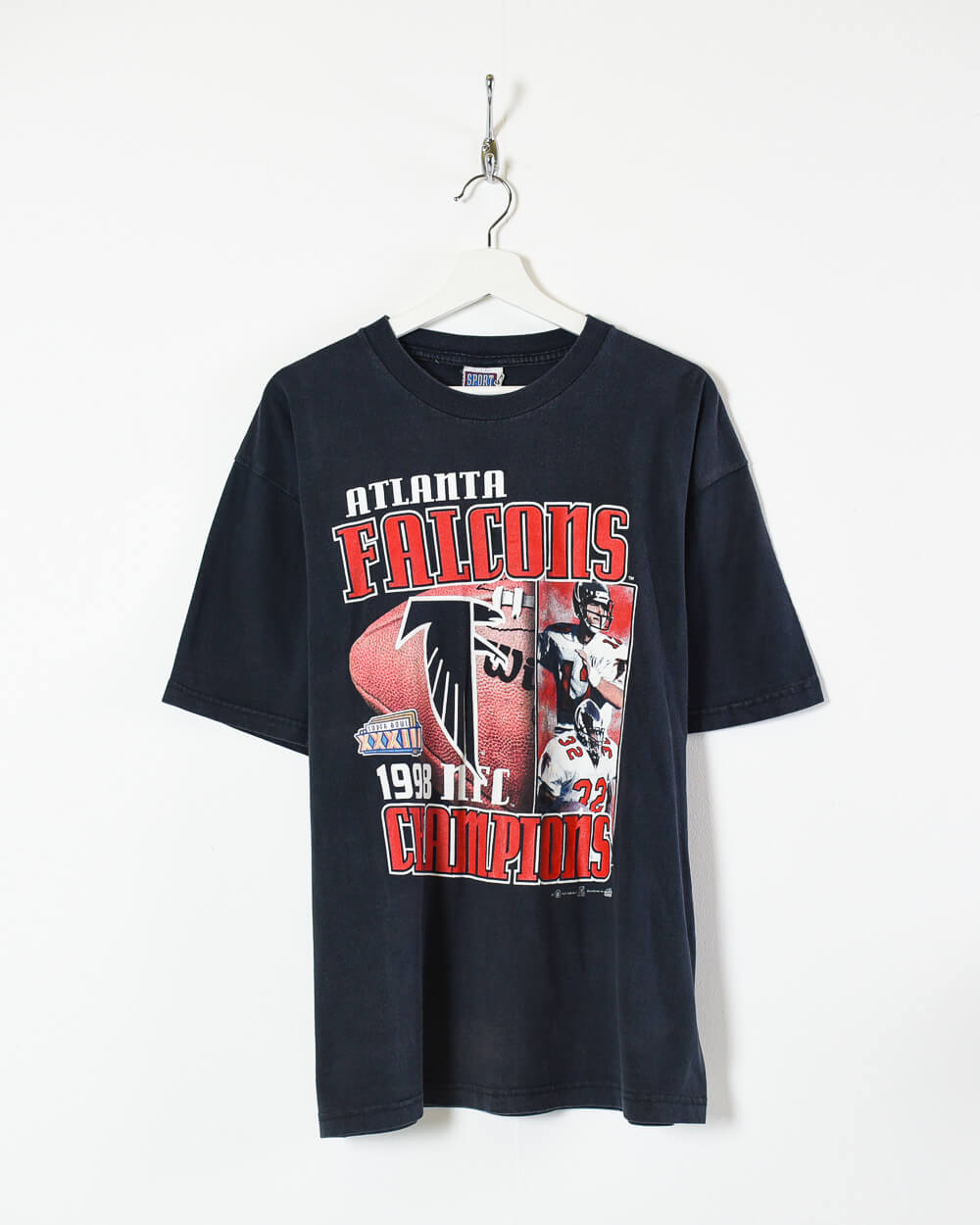 Black Sport Attack Atlanta Falcons 1998 Champions T-Shirt - X-Large