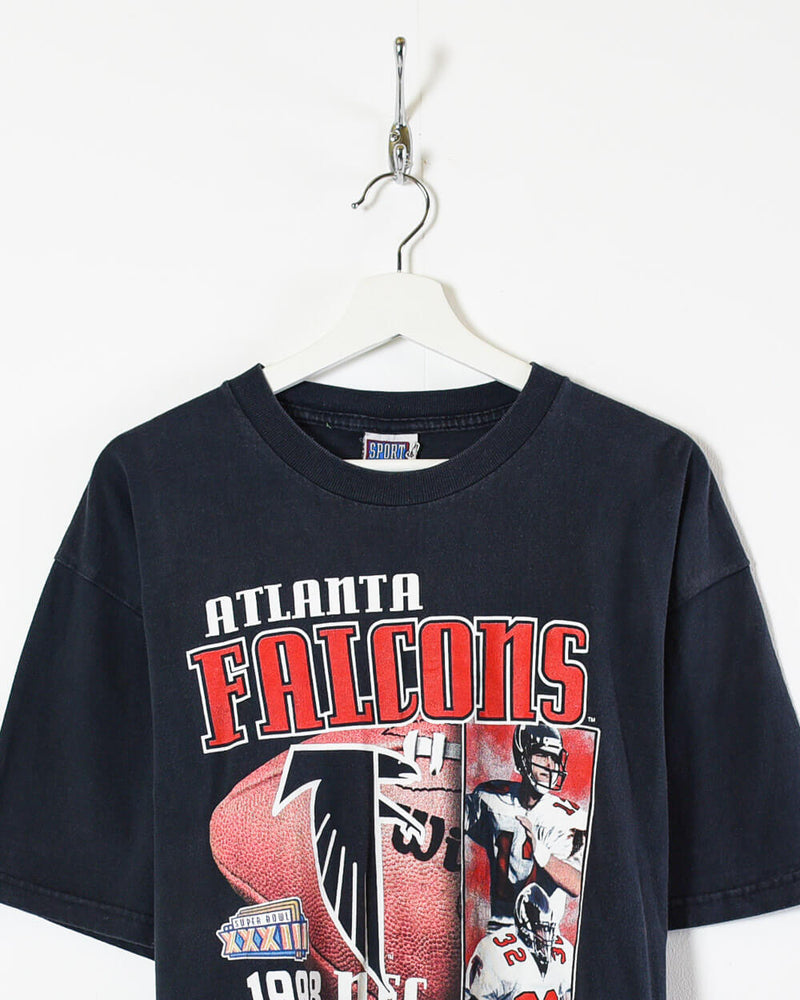 Vintage 90s Cotton Black Sport Attack Atlanta Falcons 1998