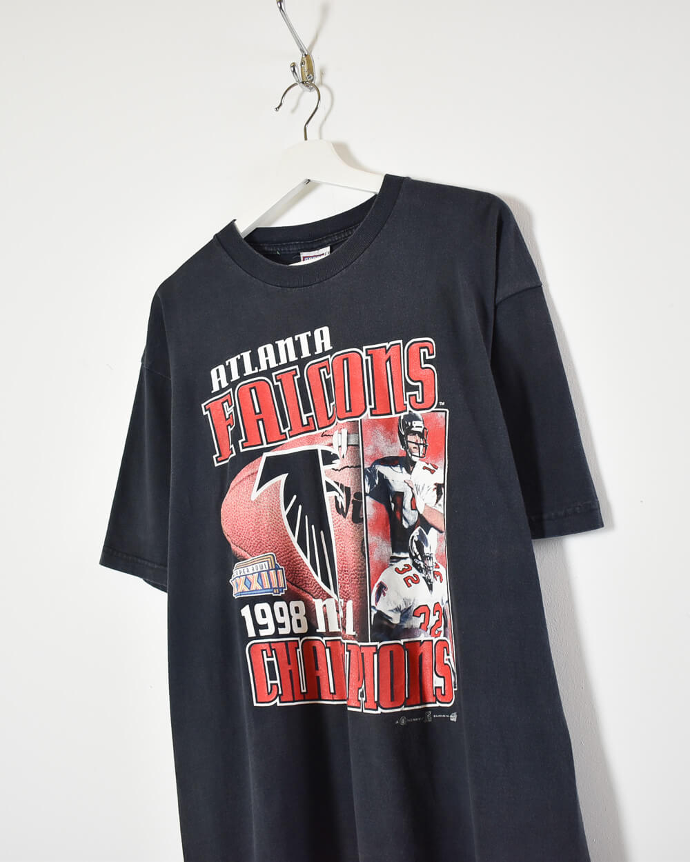 Black Sport Attack Atlanta Falcons 1998 Champions T-Shirt - X-Large