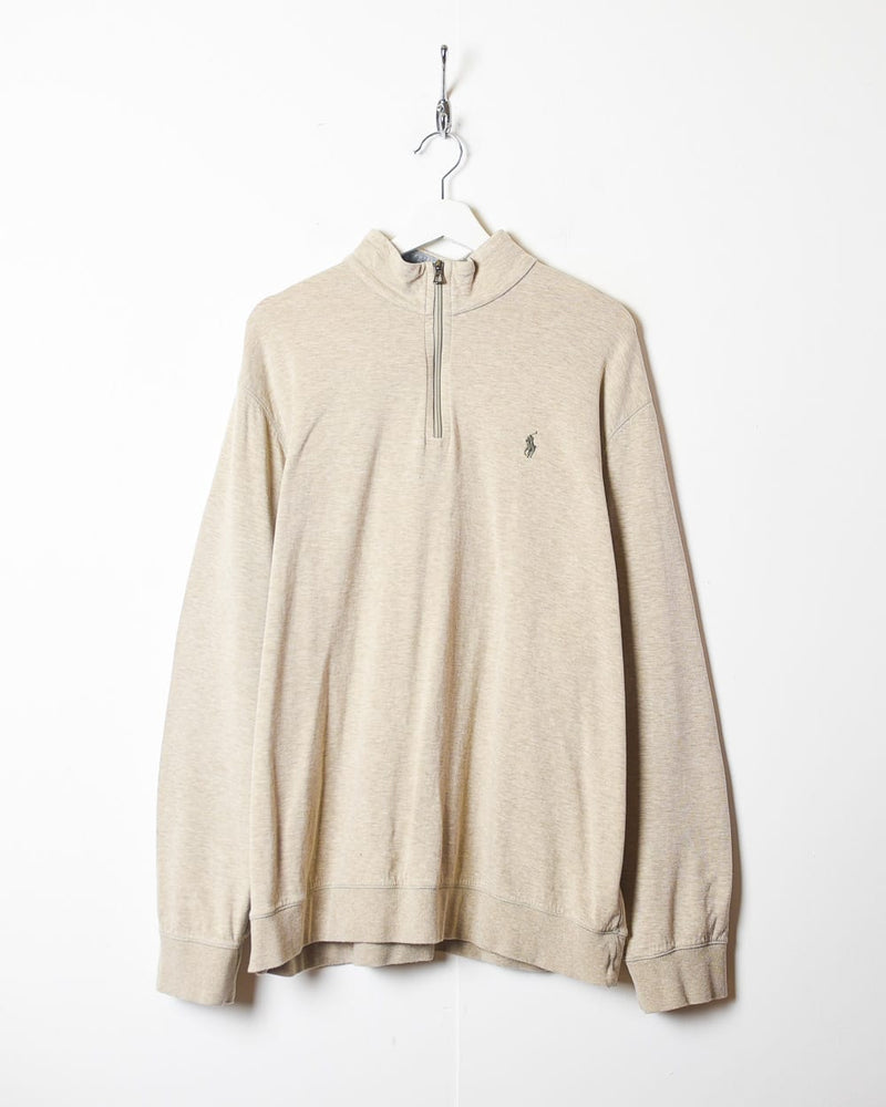 Neutral Polo Ralph Lauren 1/4 Zipped Sweatshirt - X-Large