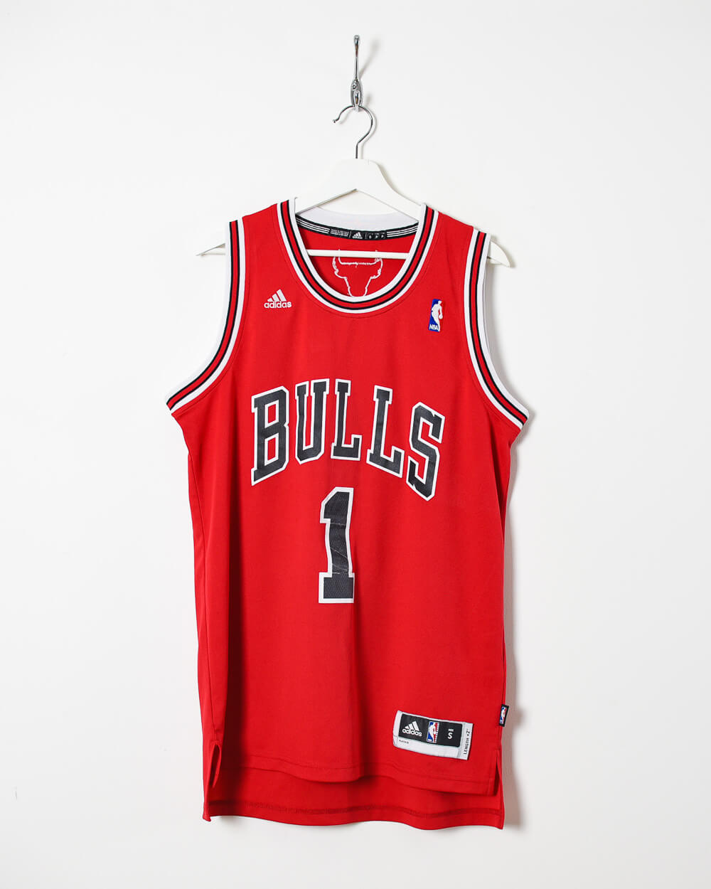 Vintage 00s Polyester Red Adidas Bulls Rose 1 NBA Jersey