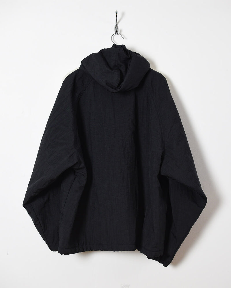 Black Reebok 1/4 Zip Hooded Jacket - X-Large