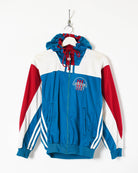 Blue Adidas Sport Hooded Tracksuit Top - X-Small