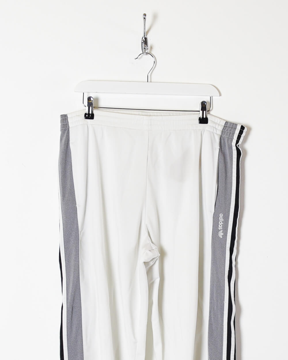 White Adidas Tracksuit Bottoms - W38 L32