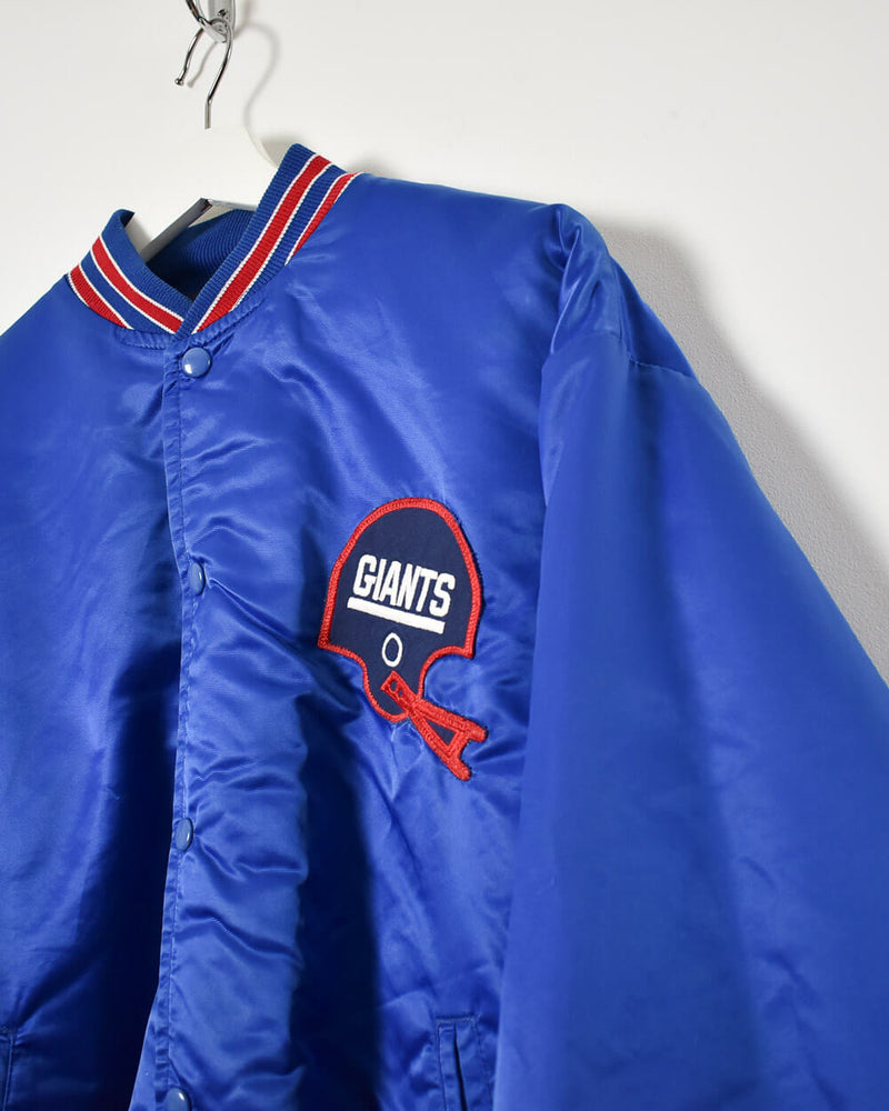 Vintage 90s Nylon Plain Blue Aladen Giants Bomber Jacket - Large