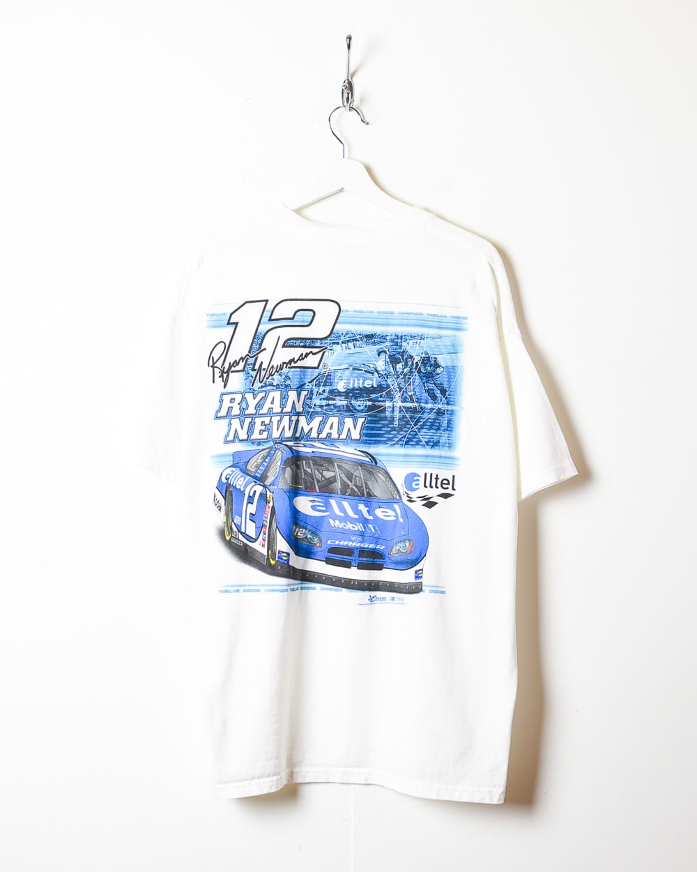 White Chase Authentics Nascar Ryan Newman 12 Autographed T-Shirt - X-Large