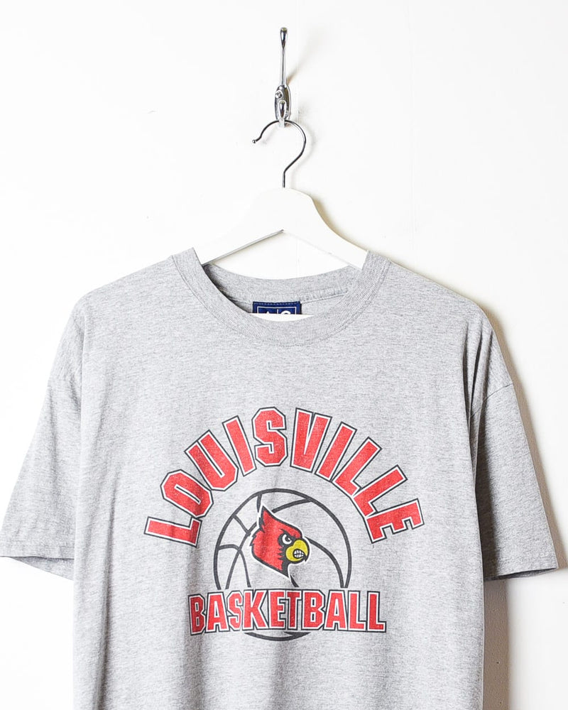 Champion Louisville Cardinals Grey Team Logo Short Sleeve T Shirt
