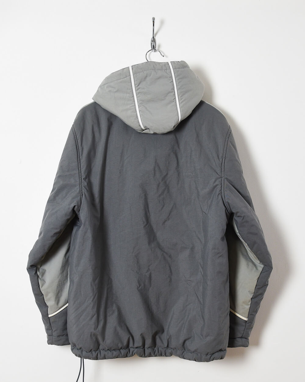 Grey Nike Hooded Winter Coat - Medium