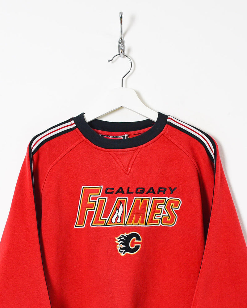 Vintage 90s CALGARY FLAMES Knit Sweater / Pullover Flames 