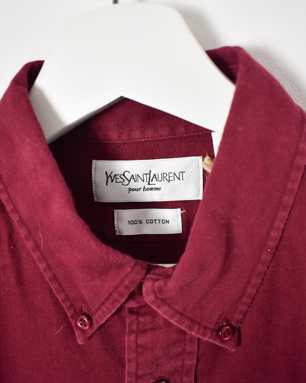 Maroon Yves Saint Laurent Shirt - Medium