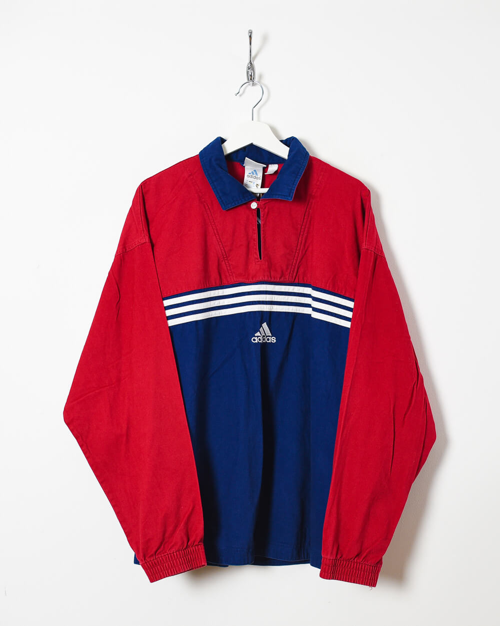 Red Adidas Pullover Drill Jacket - Large