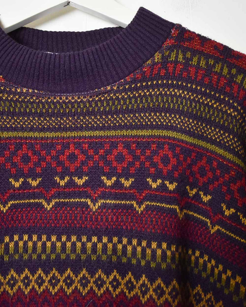 Multi Buffon Patterned Knitted Sweatshirt - Medium
