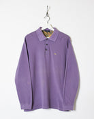 Purple Burberry London Long Sleeved Polo Shirt - X-Large
