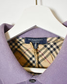 Purple Burberry London Long Sleeved Polo Shirt - X-Large