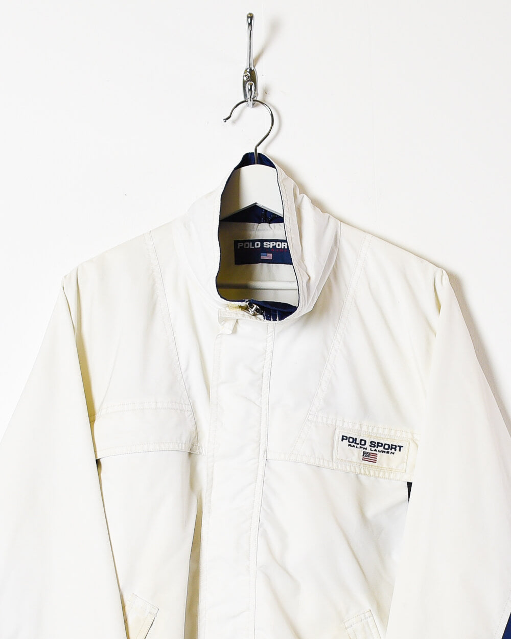 Vintage 90s Nylon Colour-Block White Ralph Lauren Polo Sport Tracksuit Top  - Large – Domno Vintage