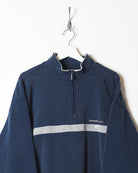 Navy Reebok Authentic 1/4 Zip Sweatshirt - Large