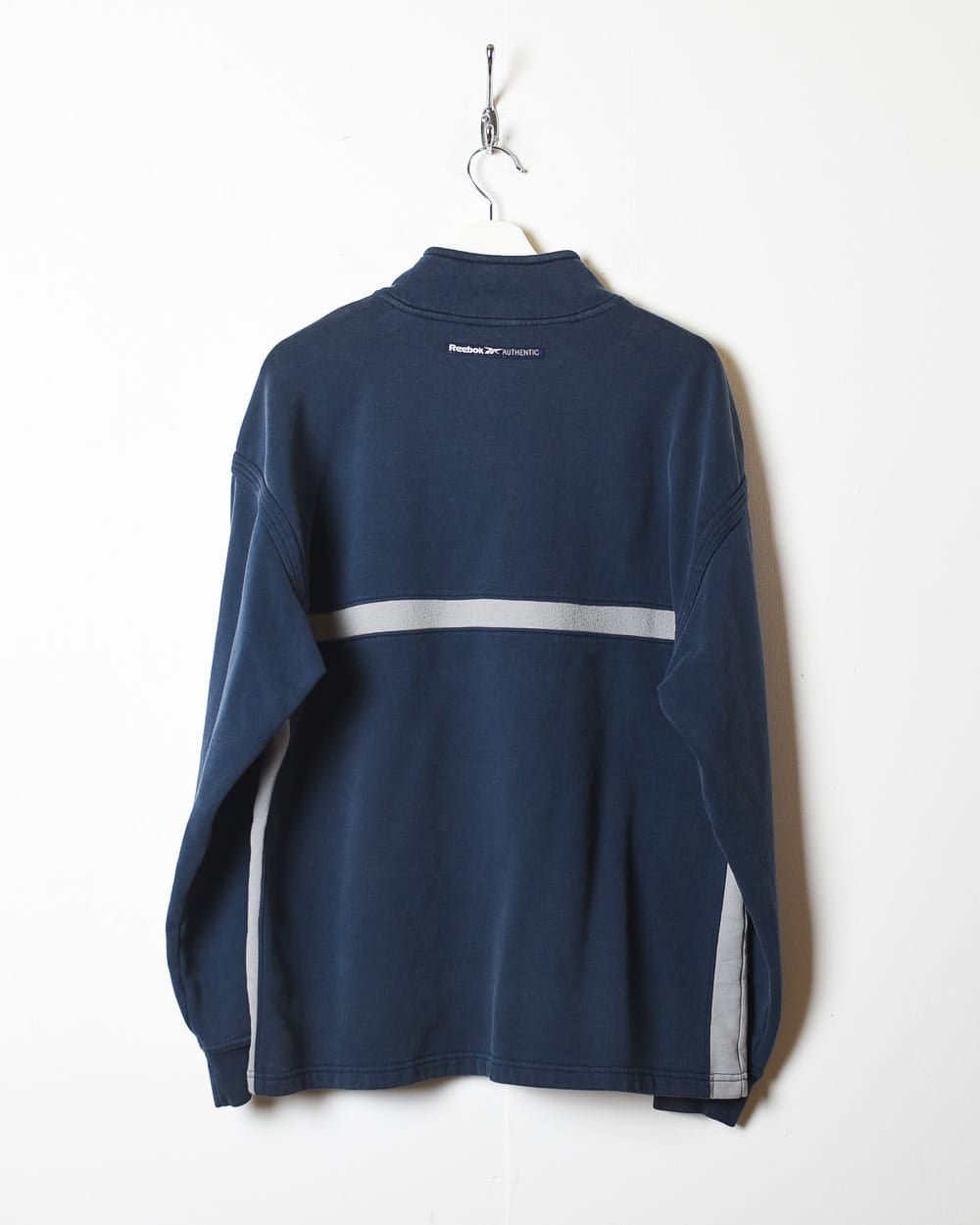 Navy Reebok Authentic 1/4 Zip Sweatshirt - Large