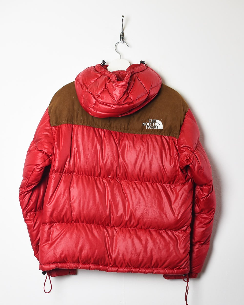 Red The North Face Hooded Nuptse 700 LTD Down Puffer Jacket - Medium