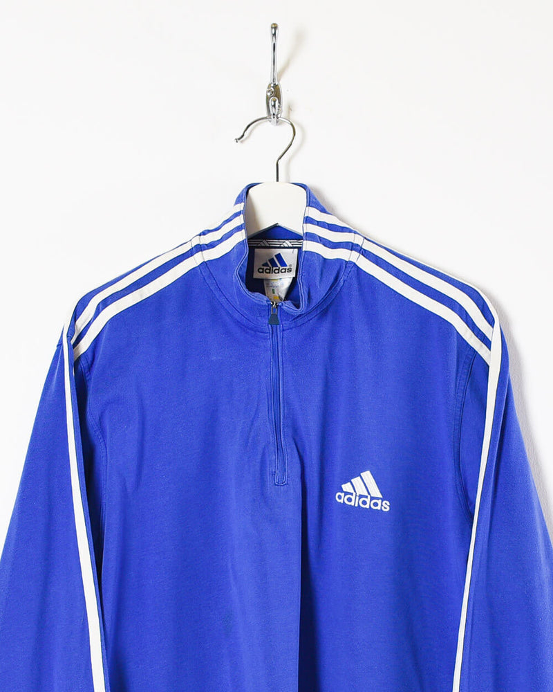Blue Adidas 1/4 Zip Sweatshirt - Large