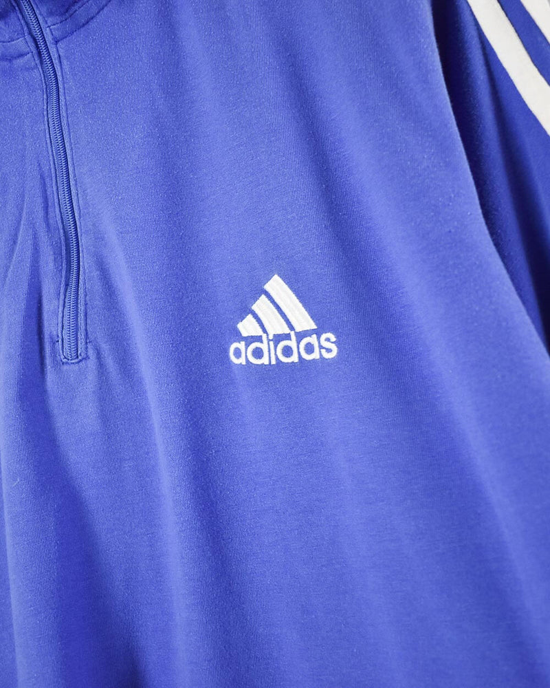 Blue Adidas 1/4 Zip Sweatshirt - Large