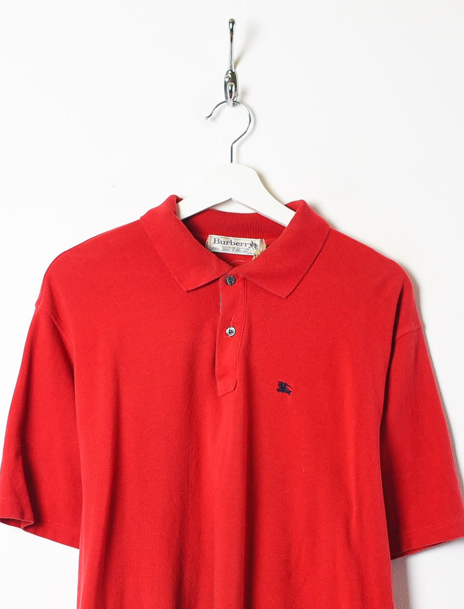 Red Burberrys Polo Shirt - X-Large