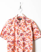 Pink Floral All-Over Print Short Sleeved Shirt - Medium