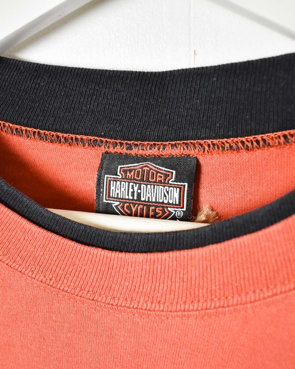 Orange Harley Davidson Motorcycles Graphic Long Sleeved T-Shirt - Medium
