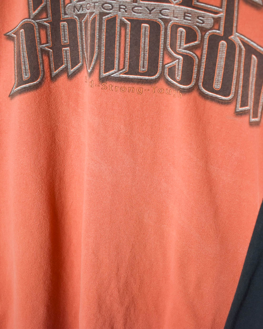 Orange Harley Davidson Motorcycles Graphic Long Sleeved T-Shirt - Medium