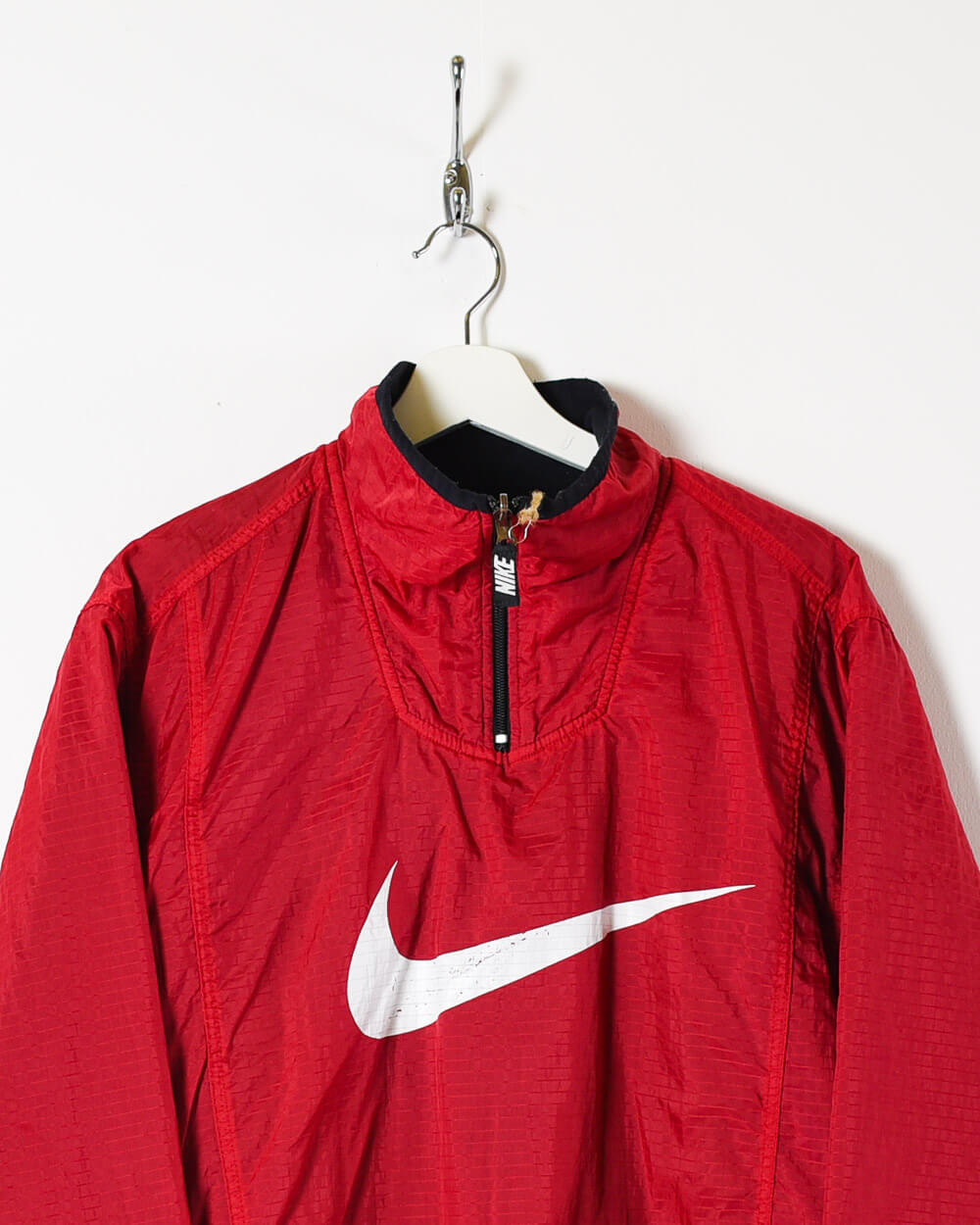 Red Nike 1/4 Zip Reversable Fleece Jacket - Small