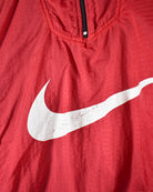 Red Nike 1/4 Zip Reversable Fleece Jacket - Small