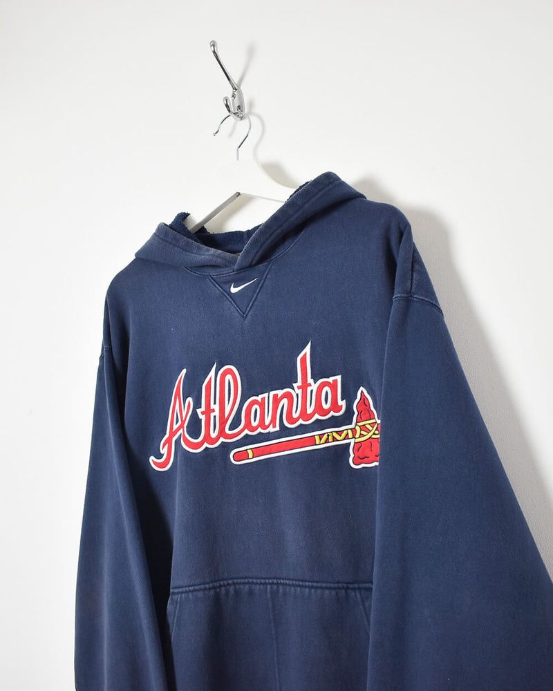 Vintage 90s Cotton Navy Nike Team x MLB Atlanta Braves Hoodie - X-Large–  Domno Vintage