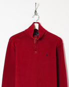 Red Ralph Lauren 1/4 Zip Sweatshirt - Small