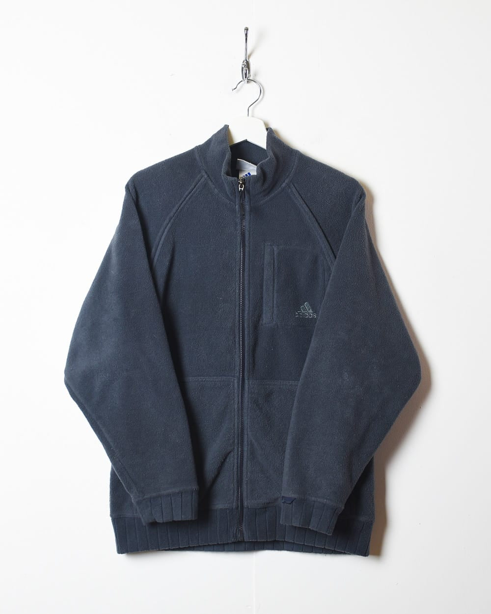 Navy Adidas Zipped-Through Fleece - Small