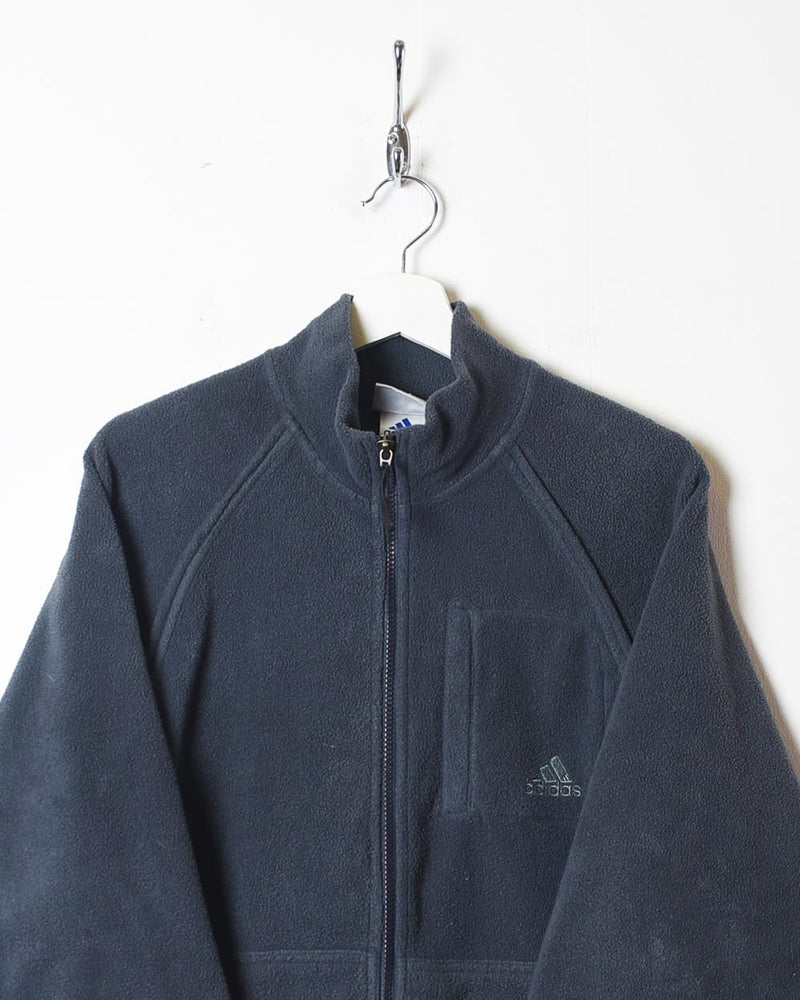 Navy Adidas Zipped-Through Fleece - Small
