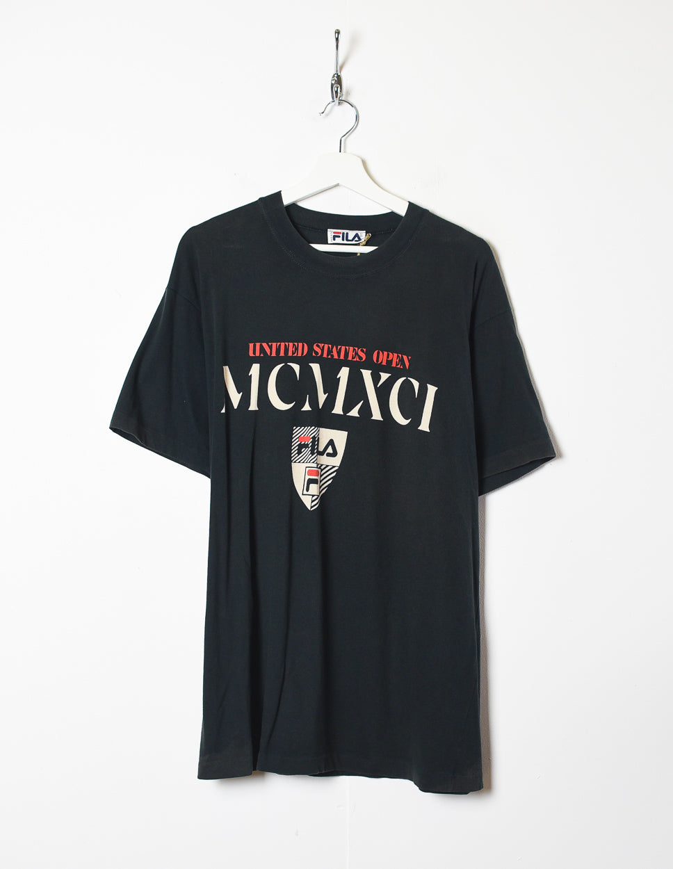 Black Fila United States Open MCMXCI Shield T-Shirt - Large