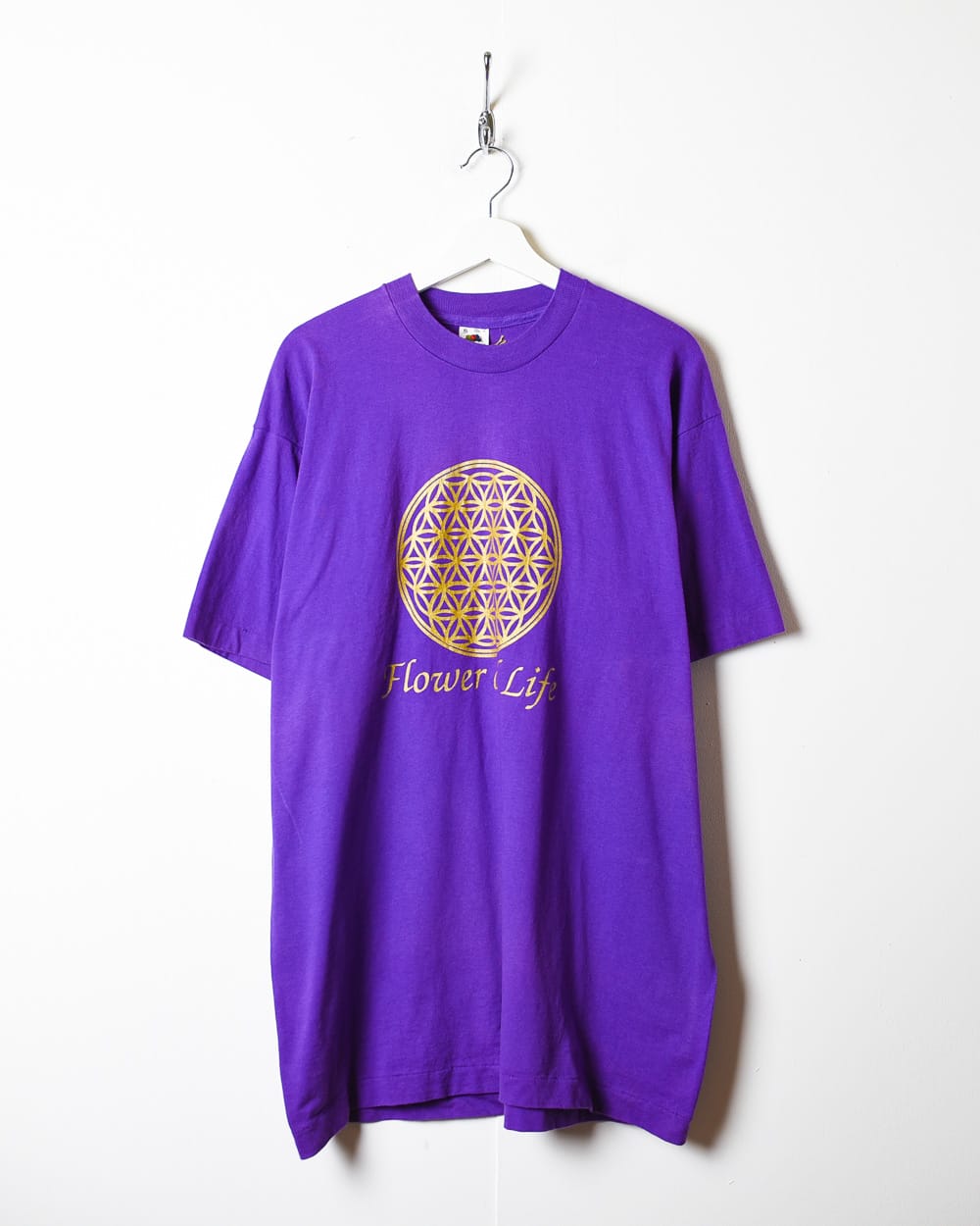Purple Flower Of Life Single Stitch T-Shirt - X-Large