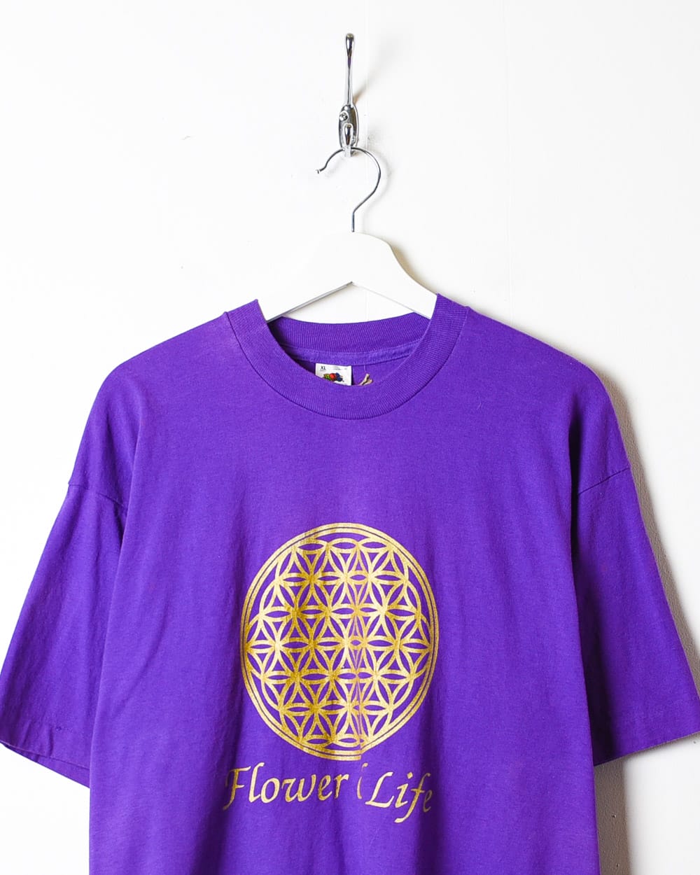 Vintage 00s Purple Flower Of Life Single Stitch T-Shirt - X-Large